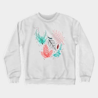 Boho Garden with Turquoise and Coral Colors Crewneck Sweatshirt